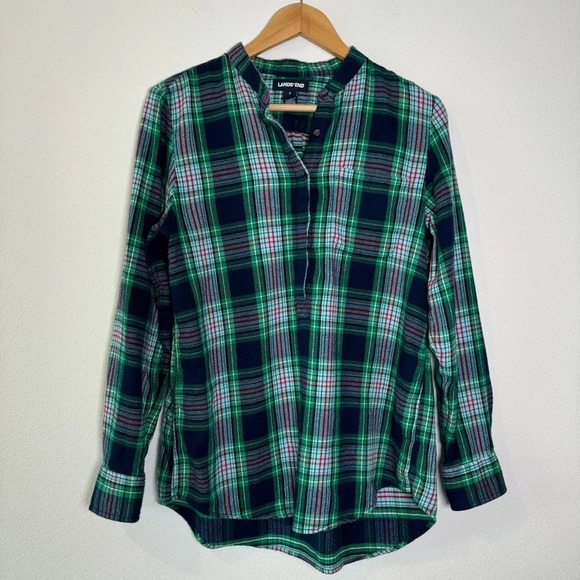 Land’s End 1/2 Button Up Flannel - Picture 1 of 4